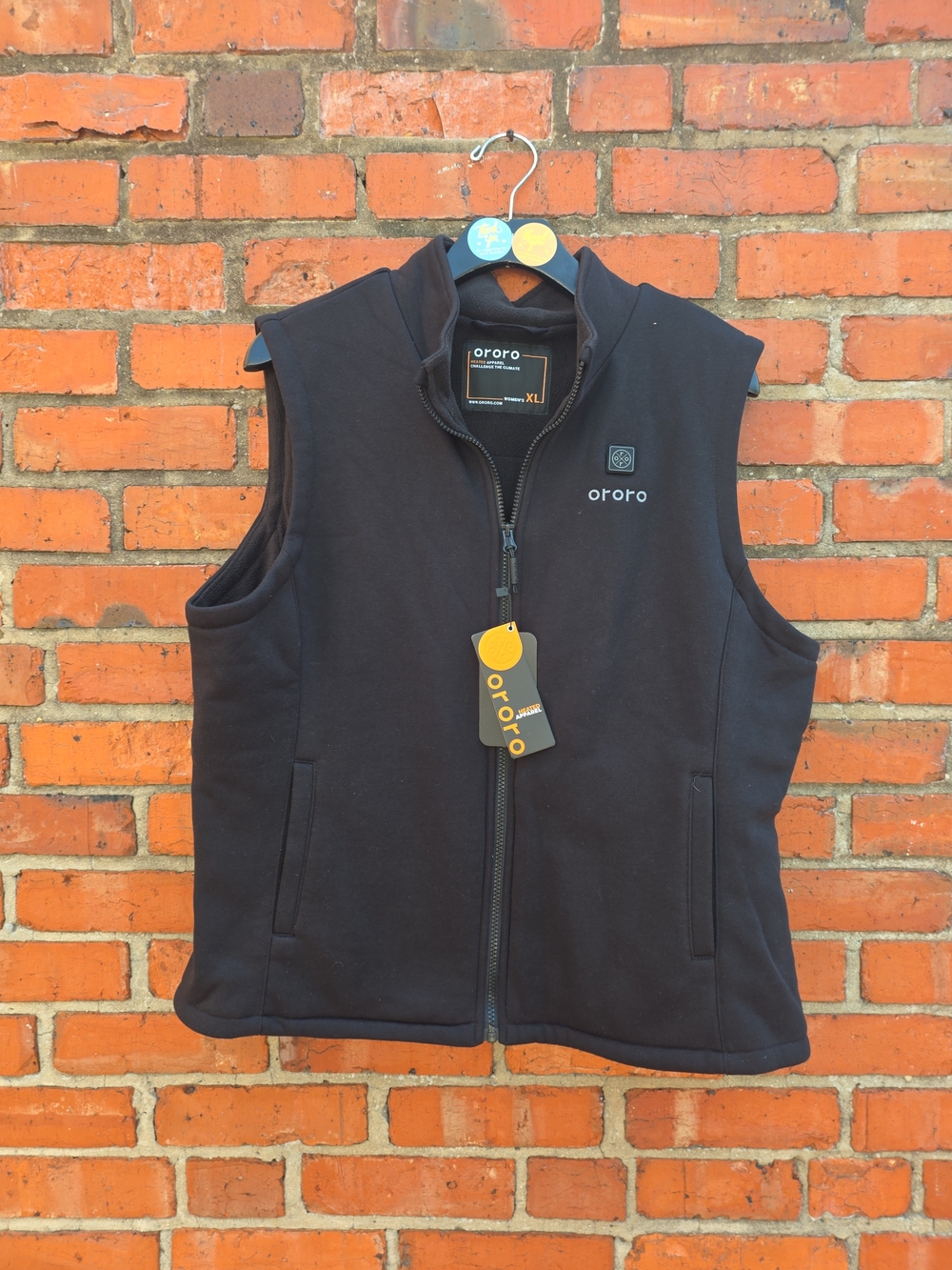 ORORO Women’s XL Heated Fleece Vest Black Full Zip NWT Battery Not Included (P)